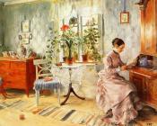 卡尔 拉尔森 : An Interior with a Woman Reading
